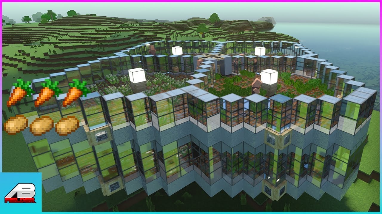 Minecraft Crop Farm Tutorial 1.18 Java and Bedrock fully automatic