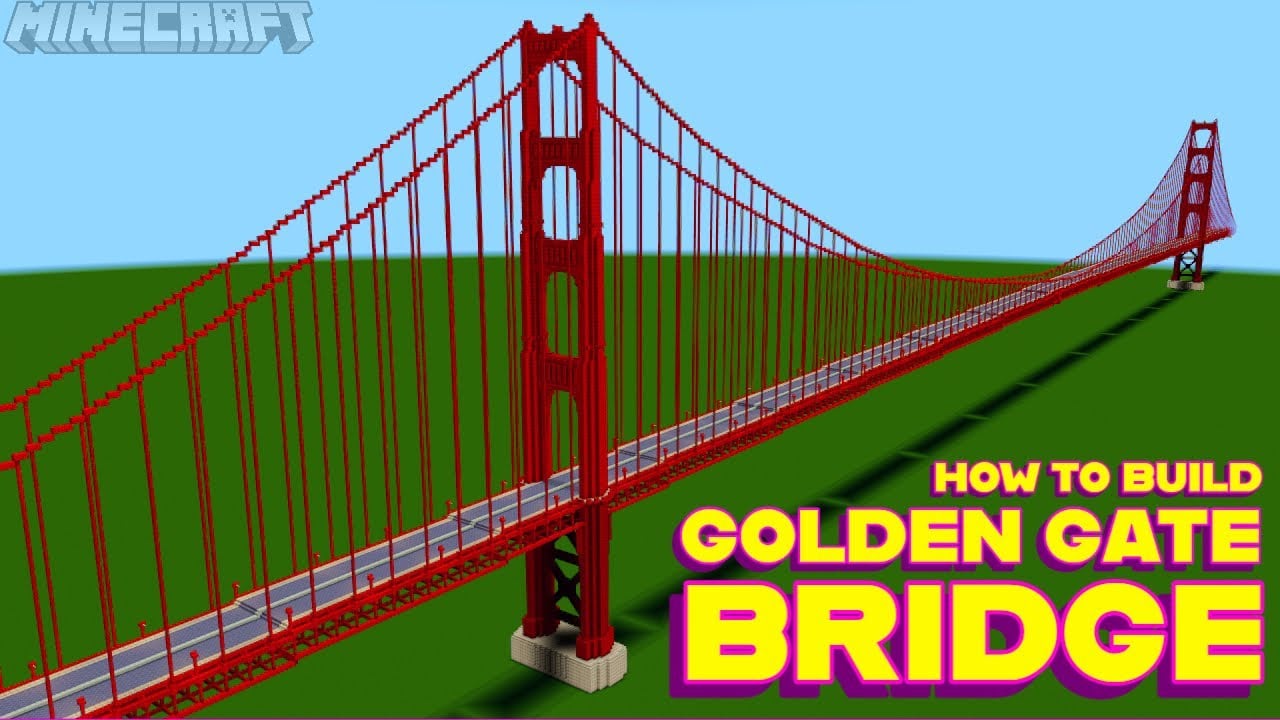 How to Build the Golden Gate Bridge in Minecraft | Tutorial