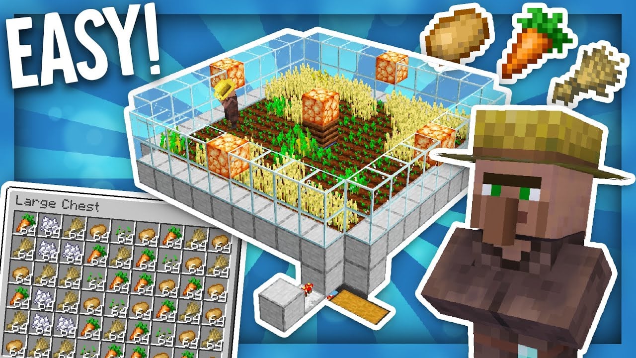 The Easiest Fully Automatic Minecraft Villager Crop Farm 1.16+