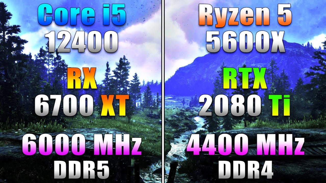 i5 12400 + RX 6700 XT + 6000 MHz DDR5 vs R5 5600X + RTX 2080 Ti + 4400 MHz DDR4 | PC Gaming Tested