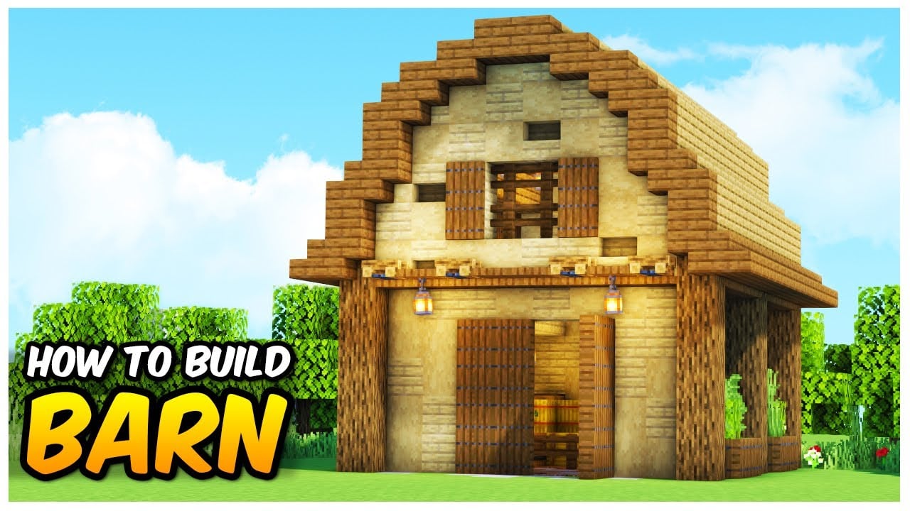 Minecraft: How to Build a Barn for Animals (Easy Tutorial)
