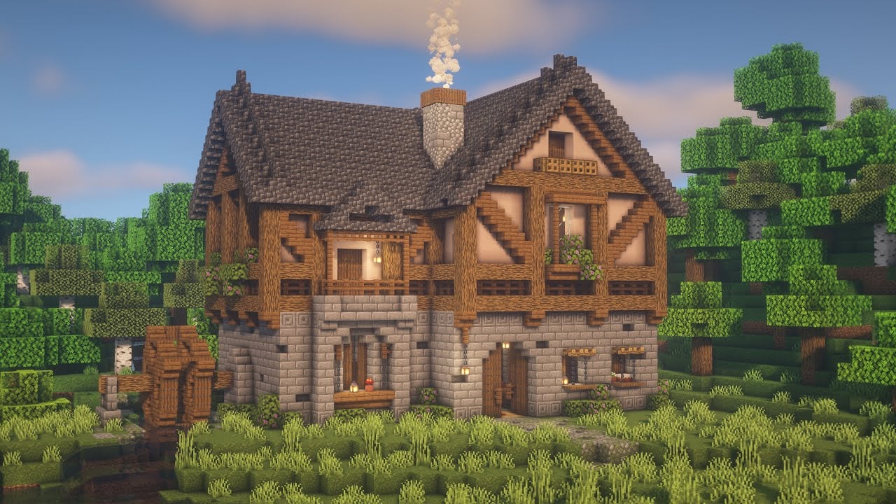 Minecraft Big Cottage House Tutorial