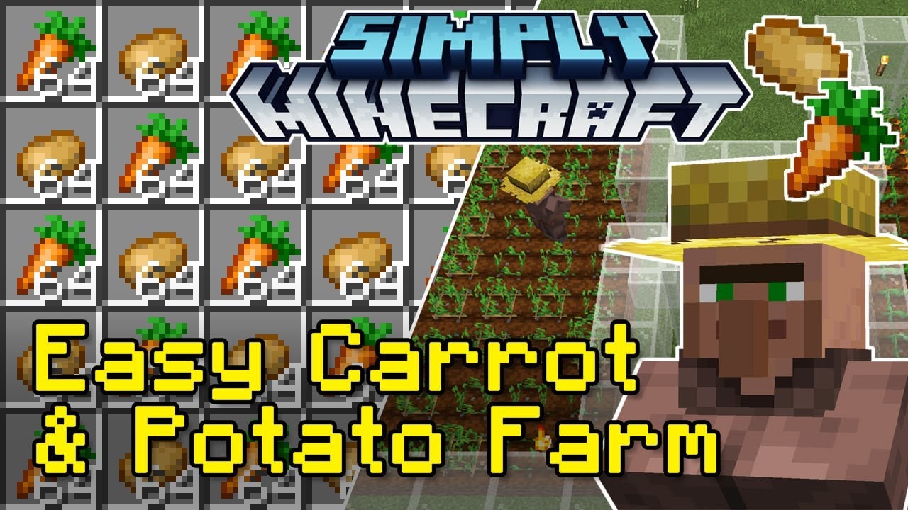 Easy Carrot & Potato Crop Farm Tutorial | Simply Minecraft (Java Edition 1.17/1.18)