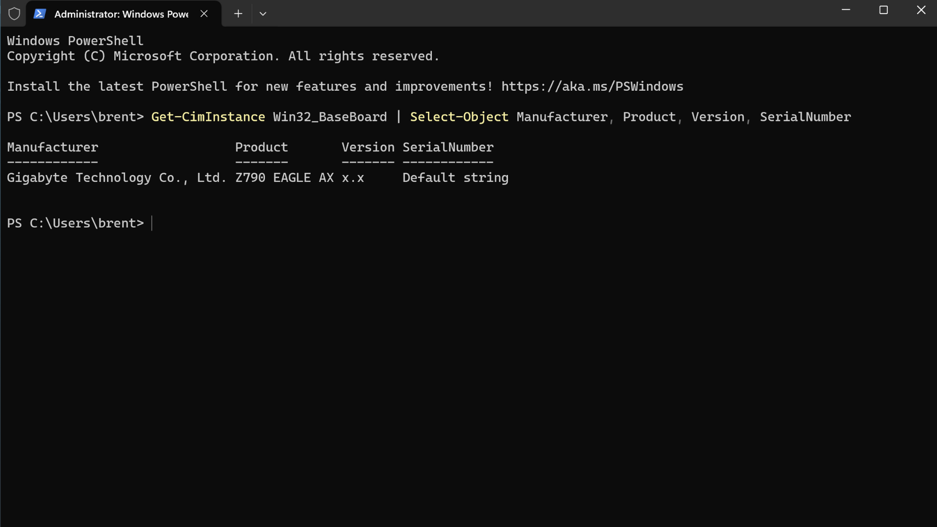 Check Your Motherboard With Windows PowerShell